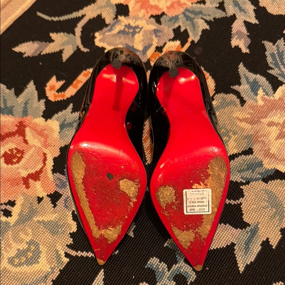 Black Patent Leather Stiletto Heels - Picture 4 of 6